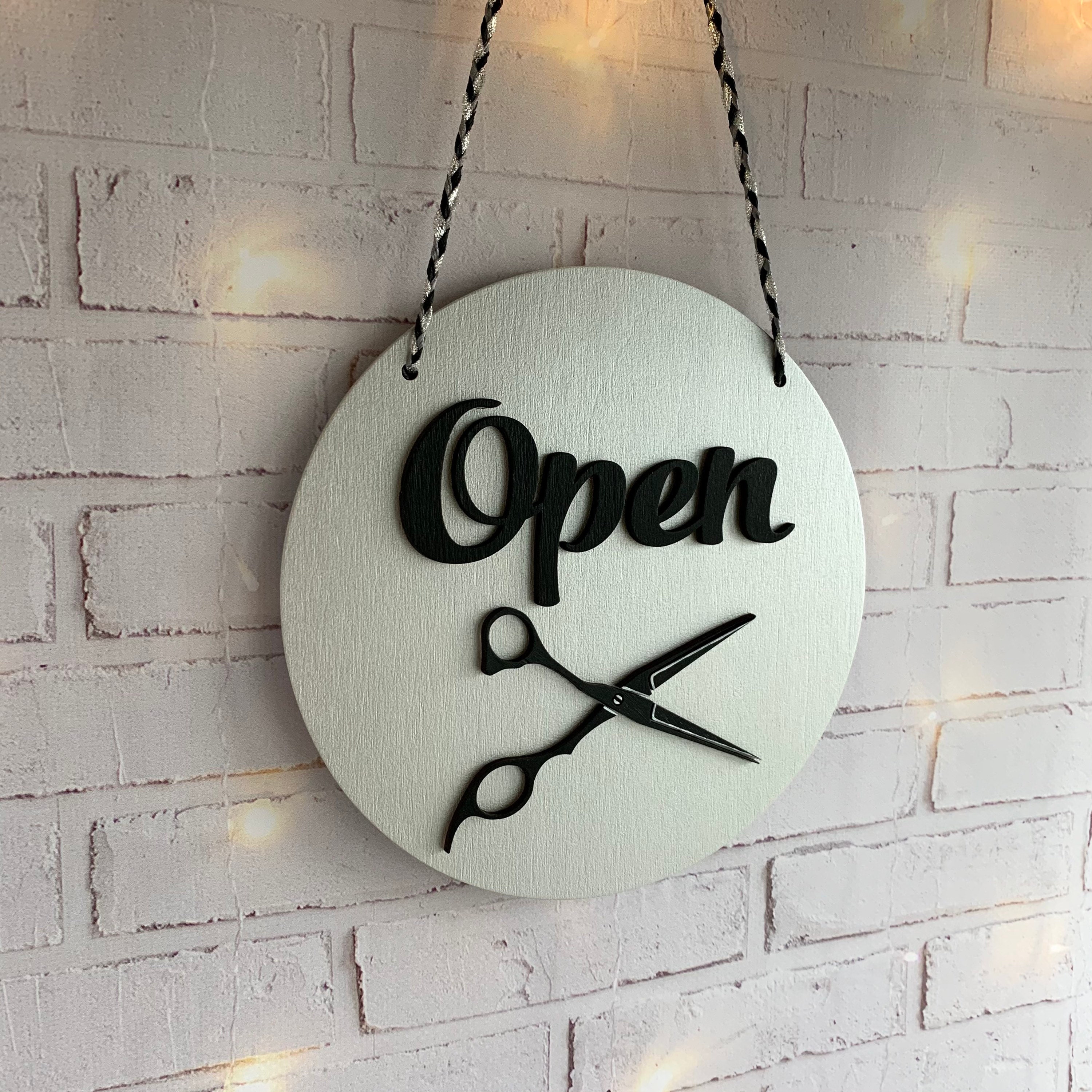 Hair Salon Open Closed Sign With Scissors Business Sign - Etsy