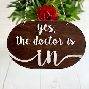 Office sign Doctor’s Office sign Door sign Business sign Wooden sign for office Walnut sign