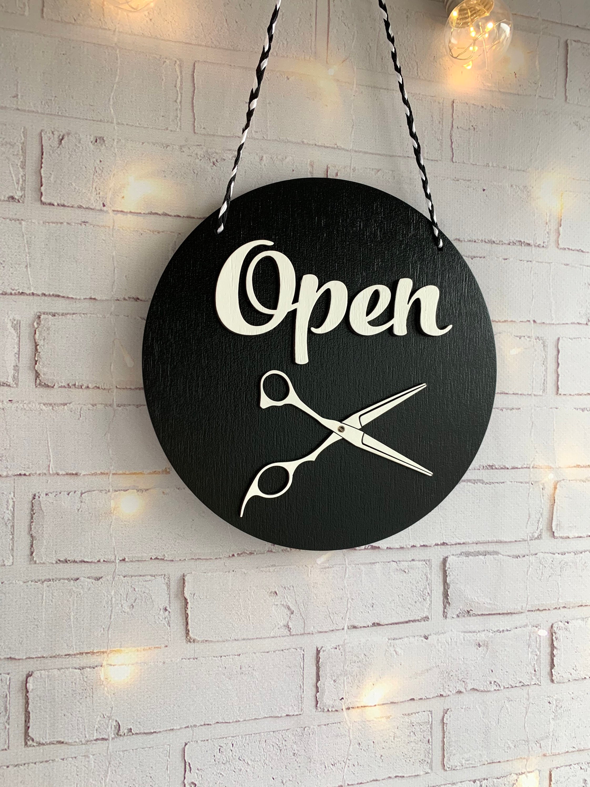 Hair Salon Business Signs Salon Scissors Flowers Floral Shop Store