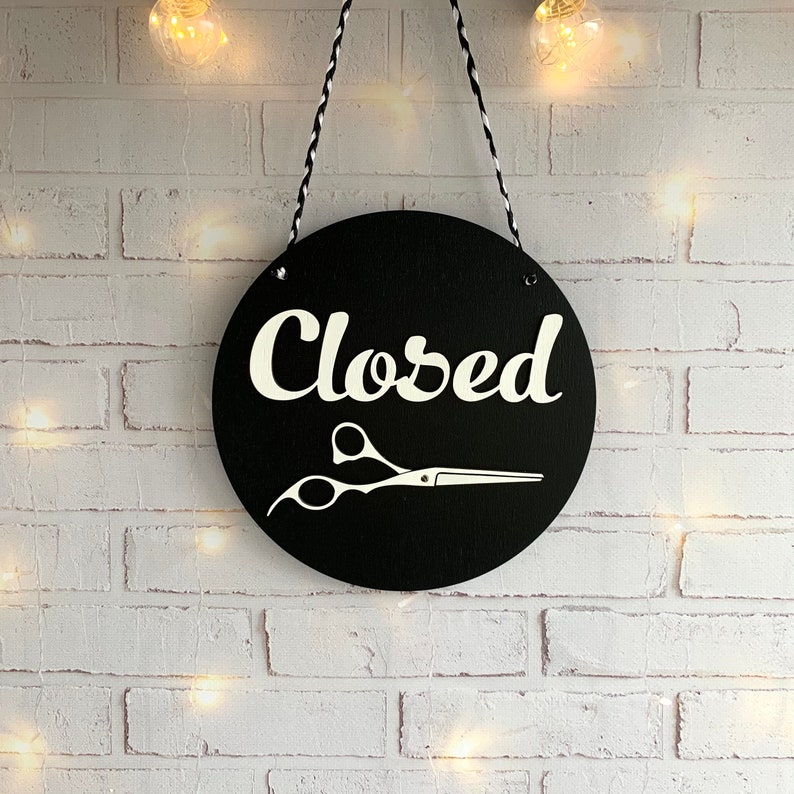 Peluquería Abierto Cerrado Cartel con tijeras Cartel de Etsy España