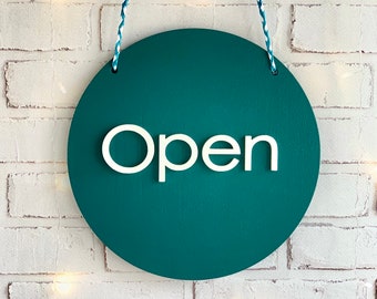 Open sign Closed sign Reversible open closed sign Restaurant sign Business sign Storefront sign Shop open sign Wooden sign for shop