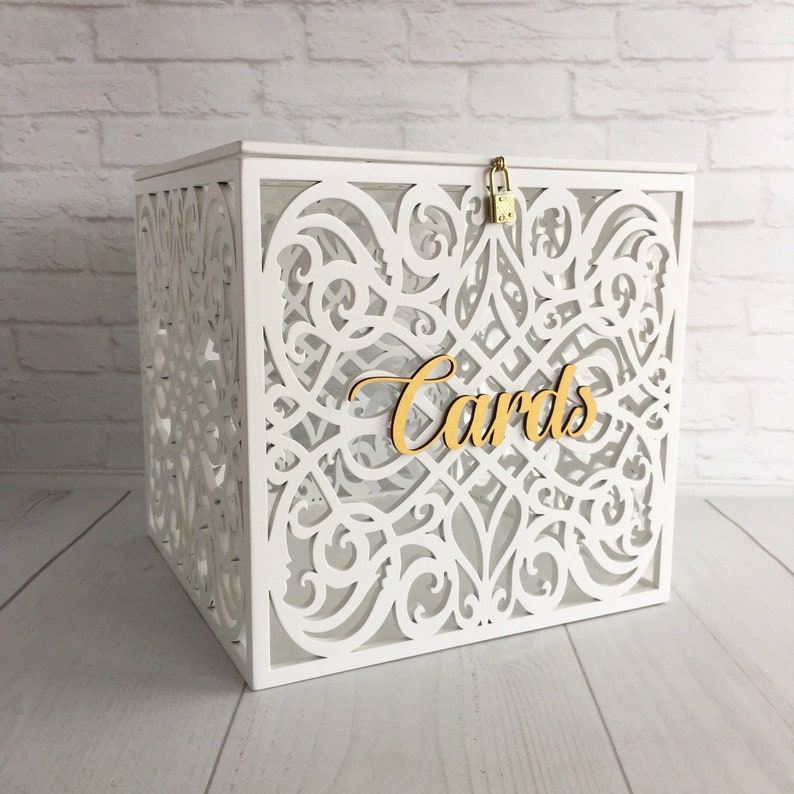 Wedding Card Box Big size With Slot Lock Wedding money box Etsy