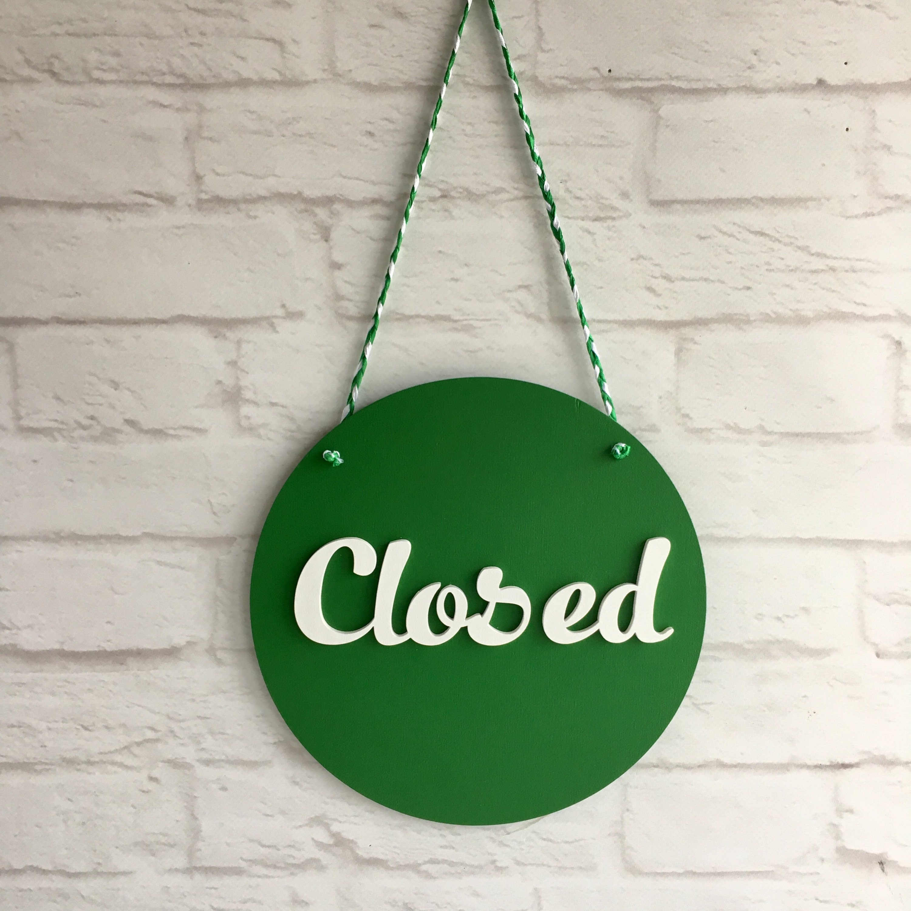 Open Closed Green Sign Business Double Sided Storefront Glass Door window  Signs