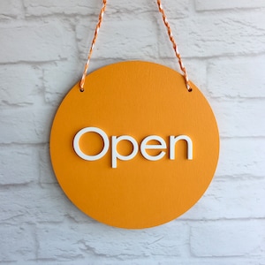 Open Closed sign Orange sign Business sign Storefront sign Shop open sign Wooden sign for shop Boutique sign