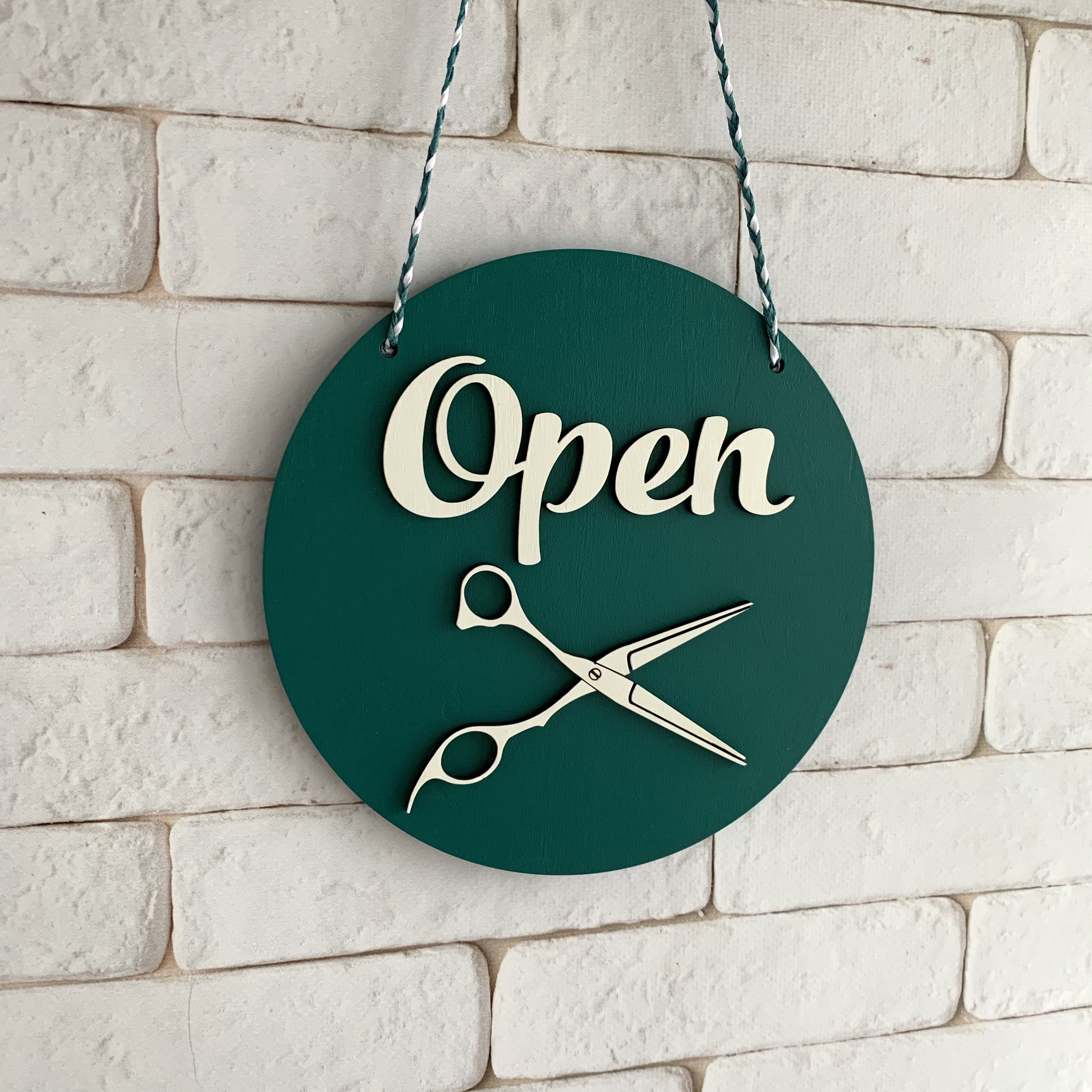 Hair salon Open Closed sign with scissors Business sign Etsy.de