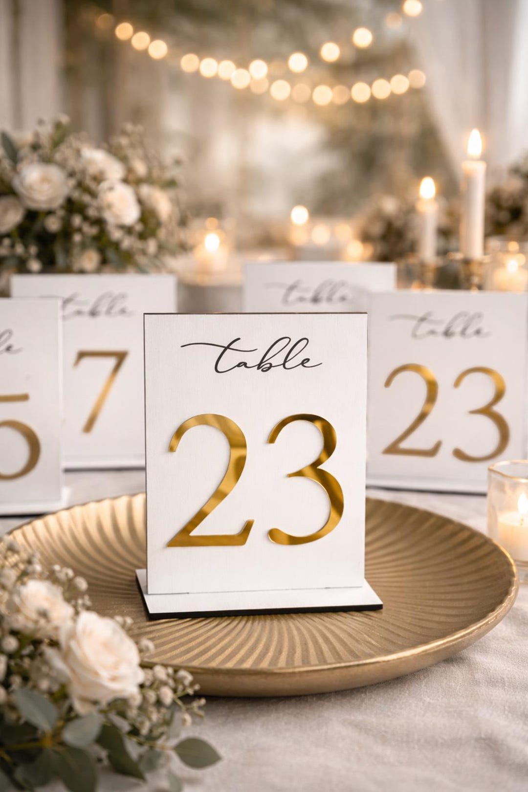 White Wooden Table Number | Event Table Numbers | Personalized Table ...