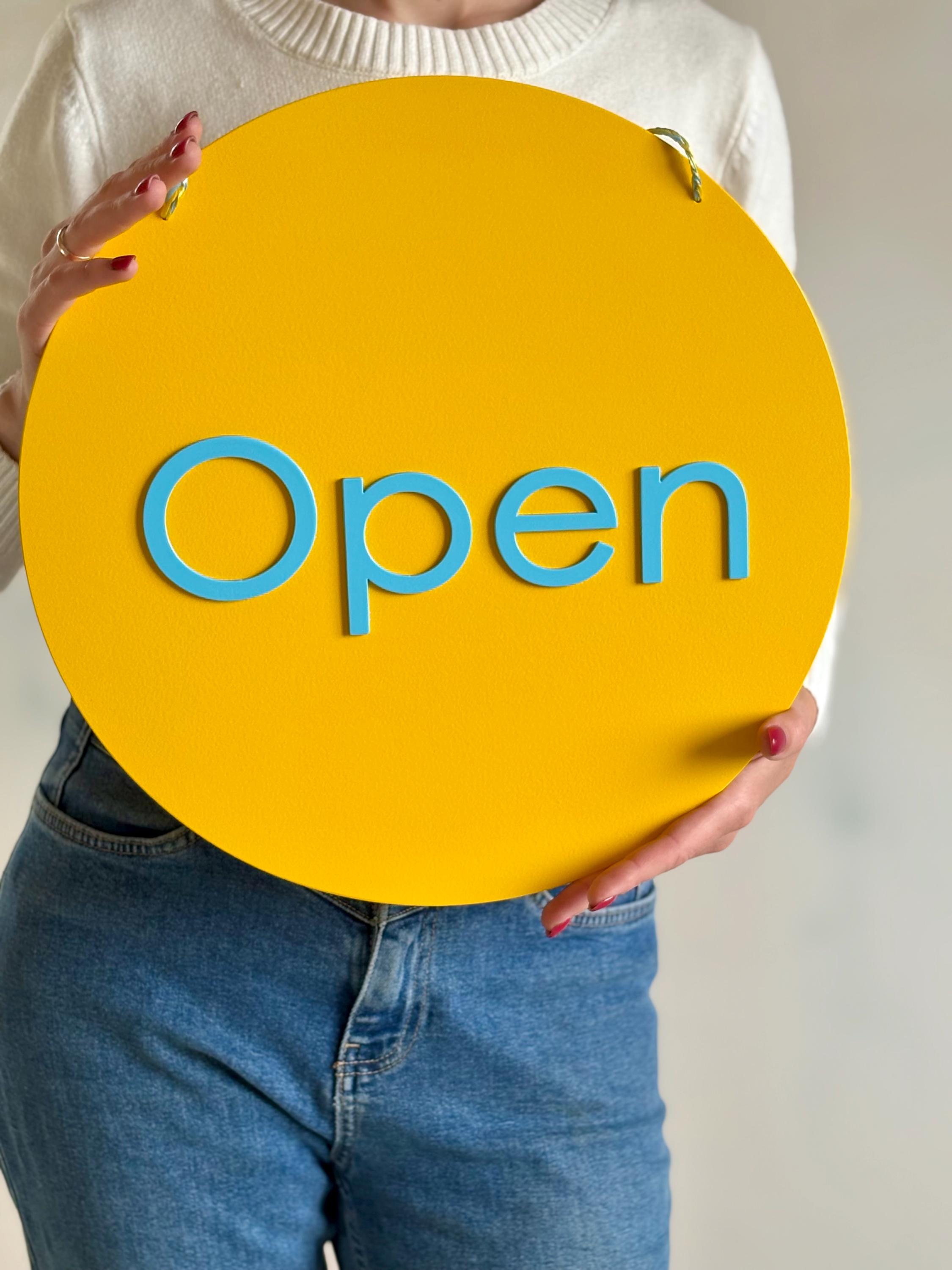 Business Open/Closed Schild Aus Holz – 30x20 Cm Mit Seil, Für Tür Oder Fenster, Café, Laden, Bar