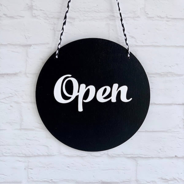 Open Closed sign Business sign Storefront sign Shop open sign Wooden sign for shop Boutique sign