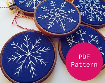 Six Snowflakes PDF Digital Instant Download Pattern/ Embroidery Tutorial/ Georgie K Emery