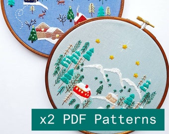 Christmas Villages 1 & 2 PDF Digital Instant Download Patterns/ Embroidery Tutorial/ Georgie K Emery