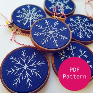 Six Snowflakes PDF Digital Instant Download Pattern/ Embroidery Tutorial/ Georgie K Emery