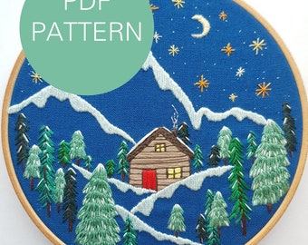 Silent Night PDF Embroidery Pattern// Digital Instant Download// Hand Embroidery// DIY// File// Embroidery Tutorial/ Georgie K Emery