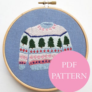 Woolly Jumper PDF Embroidery Pattern//Instant Digital Download// Pattern// DIY// Craft// Tutorial// File// Hand Embroidery/ Georgie K Emery