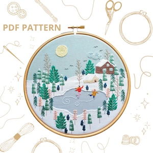 Patrón de bordado en PDF Snow Days // Descarga digital instantánea // Patrón // Hazlo tú mismo // Manualidad // Tutorial // Archivo // Bordado a mano // Georgie K Emery