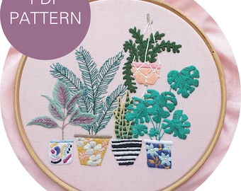 Plant Pot Scene 2 PDF Digital Instant Download Pattern/ Embroidery Tutorial/ Georgie K Emery
