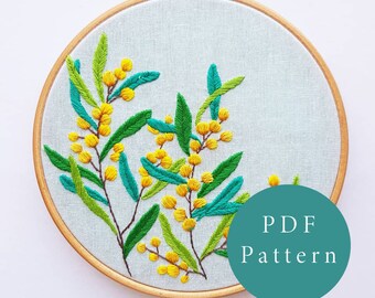 Mimosa PDF Digital Instant Download Pattern/ Embroidery Tutorial/ Georgie K Emery