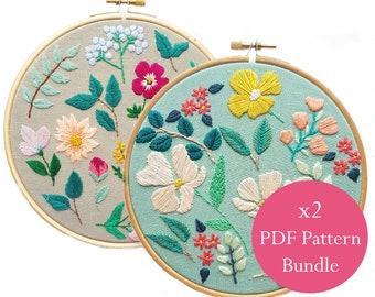 x 2 Blooms Bundle PDF Digital Instant Download Pattern/ Embroidery Tutorial/ Georgie K Emery