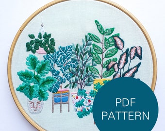 Plant Pot Scene 1 PDF Digital Instant Download Pattern/ Embroidery Tutorial/ Georgie K Emery