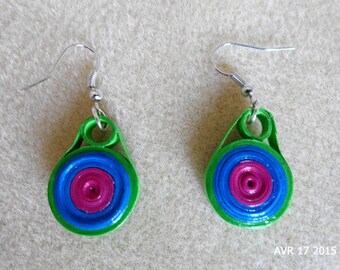 Quilling colorful round earrings