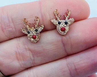thumbnail image 2 of Christmas Holly Earrings - Green Glitter With Red Berries, Nickel-Free Silver Hooks 2 of 3