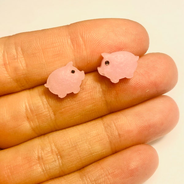 Baby pink pig metallic shimmer earrings, stainless steel, Birthday gift, Mother’s Day, gifts for her, gifts for mum