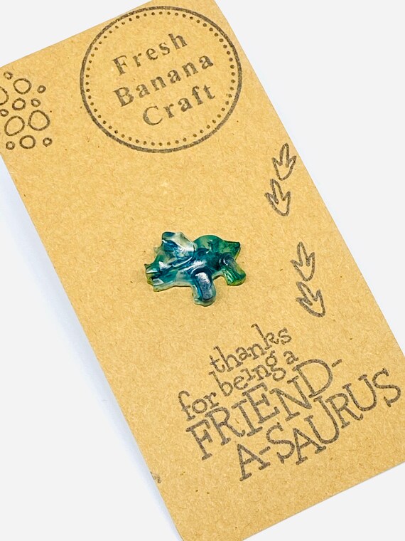 Rainbow glitter roarsome diplodocus dinosaur mini Dino pin badge brooch