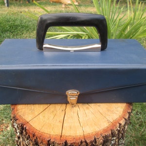 Vinyl storage case, Storage bag, Make up case, Storage box, Small suitcase, Cosmetic storage, Vintage vinyl box, Top handle bag, Make up box