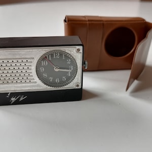 Mini reloj soviético, reloj despertador vintage, reloj mecánico, reloj de la URSS Mir, reloj despertador de bolsillo, reloj de viaje con estuche, reloj despertador portátil