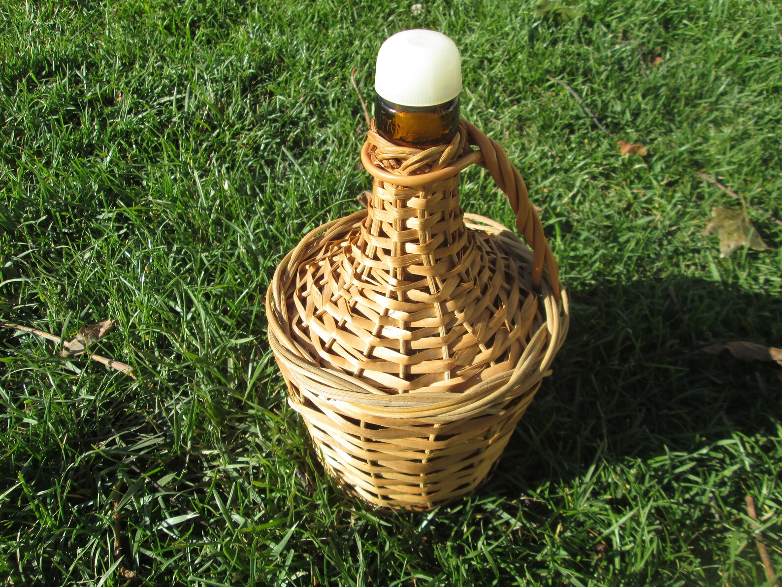Wicker Bottle Small Straw Bottle Glass Wine Bottle Whiskey Etsy
