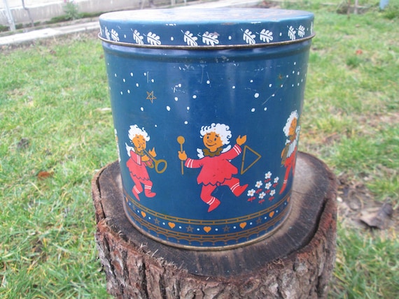 Vintage Blechdose: Große Metall-Keksdose, Schatzkästchen
