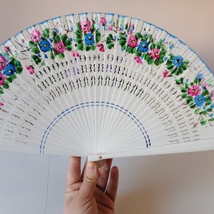 Wooden hand fan, Vintage fan, Handmade wooden fan, Folding hand fan, Ladies&#39; accessory, Gift for her, Wedding gift, Wedding hand fan