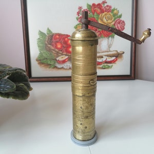 Brass coffee grinder, Brass pepper mill, Manual grinder, Brass Coffee mill, Pepper grinder, Spices mill, Bronze grinder, Vintage kitchen