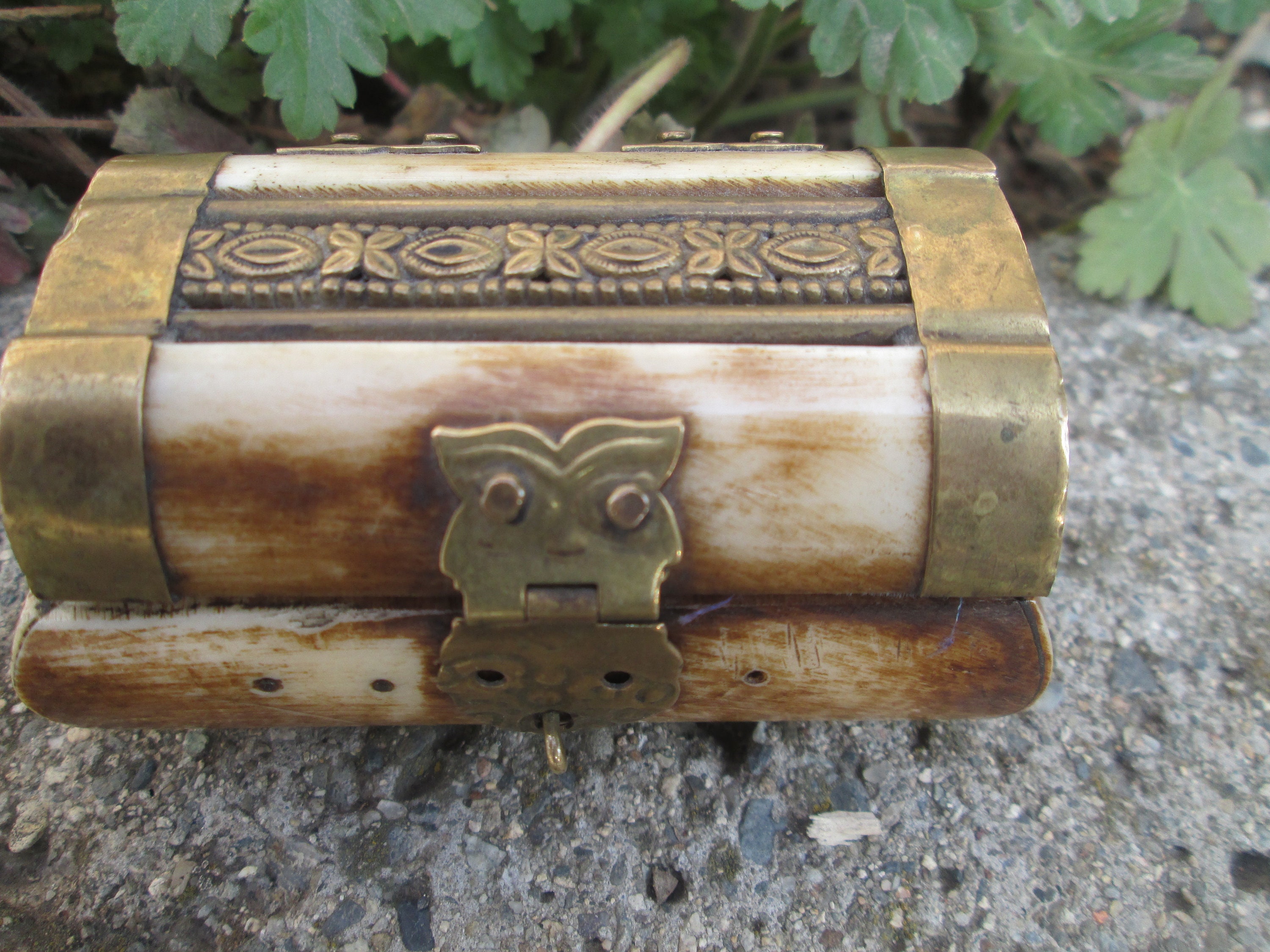Brass and Bone Box Mini Jewelry Box Jewelry Storage Etsy