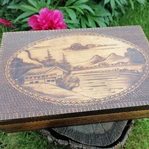 Vintage Wooden Box, Big Box, Handmade box, Hand painted Wooden Box, Treasures box, Storage Box, Gift idea,  Memory box, Trinket box