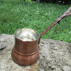 Turkish coffee pot, Old coffee maker, Handmade copper pot, Copper coffee pot, Turkish coffee maker, Vintage kitchen, Rustic home decor