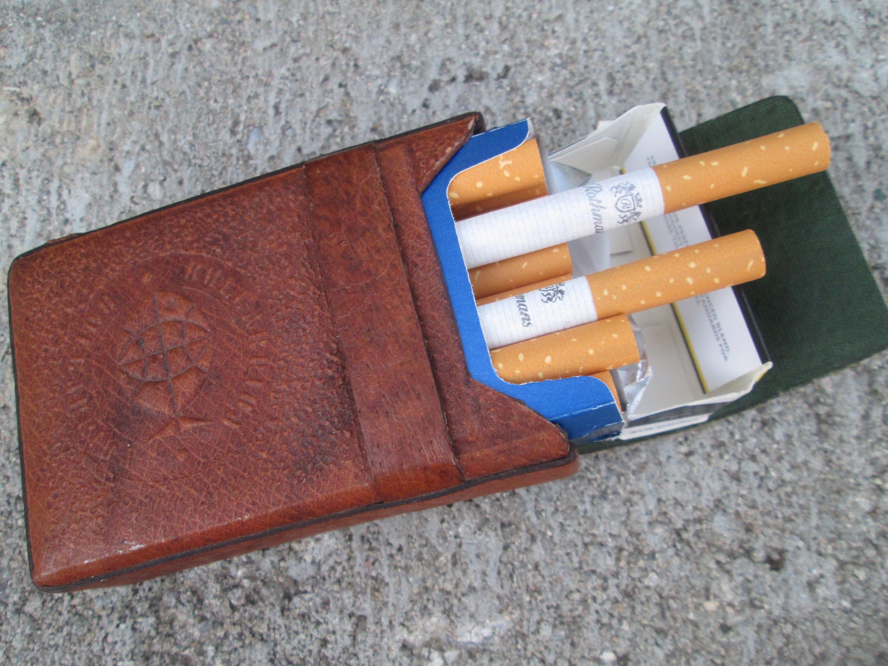 Black Leather Cigarette Casesteampunk Cigarette Casebat 