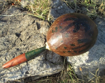 Maracas vintage hechas a mano: instrumento de percusión con mango de madera