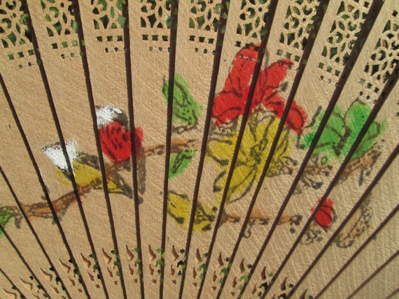 Wooden hand fan, Vintage fan, Handmade wooden fan… - image 3