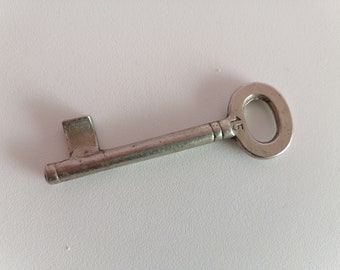 Vintage Metal Skeleton Key: Rusty Antique Iron Key, 1960s