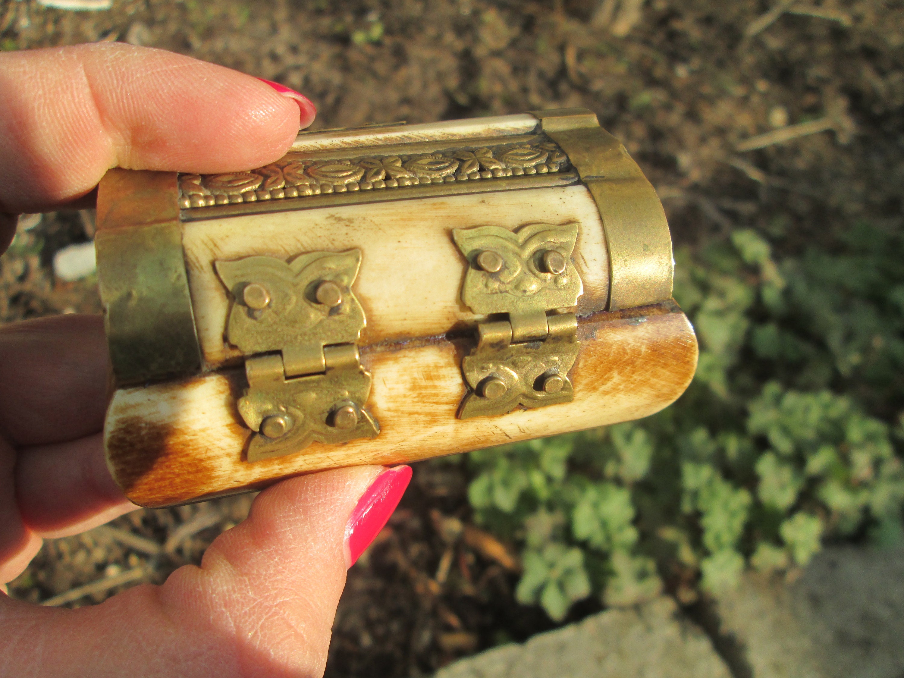 Brass and Bone Box Mini Jewelry Box Jewelry Storage Etsy