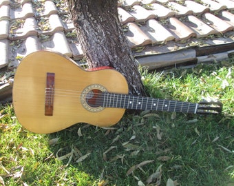 guitare vintage de l'URSS, guitare classique, guitare en bois, instrument de musique ancien, instrument en bois rétro, guitare acoustique vintage, idée cadeau