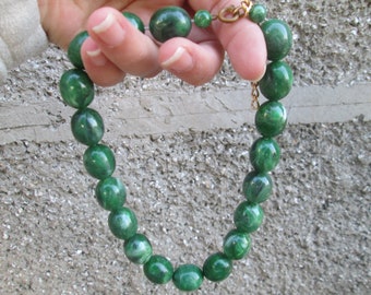 Conjunto de pulsera y collar, Vintage con cuentas sin cuello, Pulsera redonda, Collar verde, Pulsera verde, Joyería vintage, Accesorios, Idea de regalo