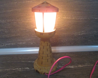 Vintage night lamp, Lighthouse, Wooden lamp, Desk lamp, Working lamp, Wooden lantern, Gift idea, Night lamp seamark, Vintage home decor