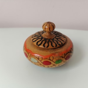 Vintage salt pan, Wooden salt box, Wood bowl with lid, Wooden saltern, Vintage wooden box, Spices box, Storage box, Salt holder, Wooden box