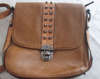 Vintage handbag, Shoulder Bag, Daily lady bag, Brown leatherette bag, Gift for her, Ladies accessory, Woman Bag, Brown Shoulder Bag