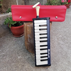 Vintage Whistle, German Piano, Vintage Flute, Piano, Musical Instrument, Flute in Case, Gift for Musician, Musical Keaboard, Gift idea