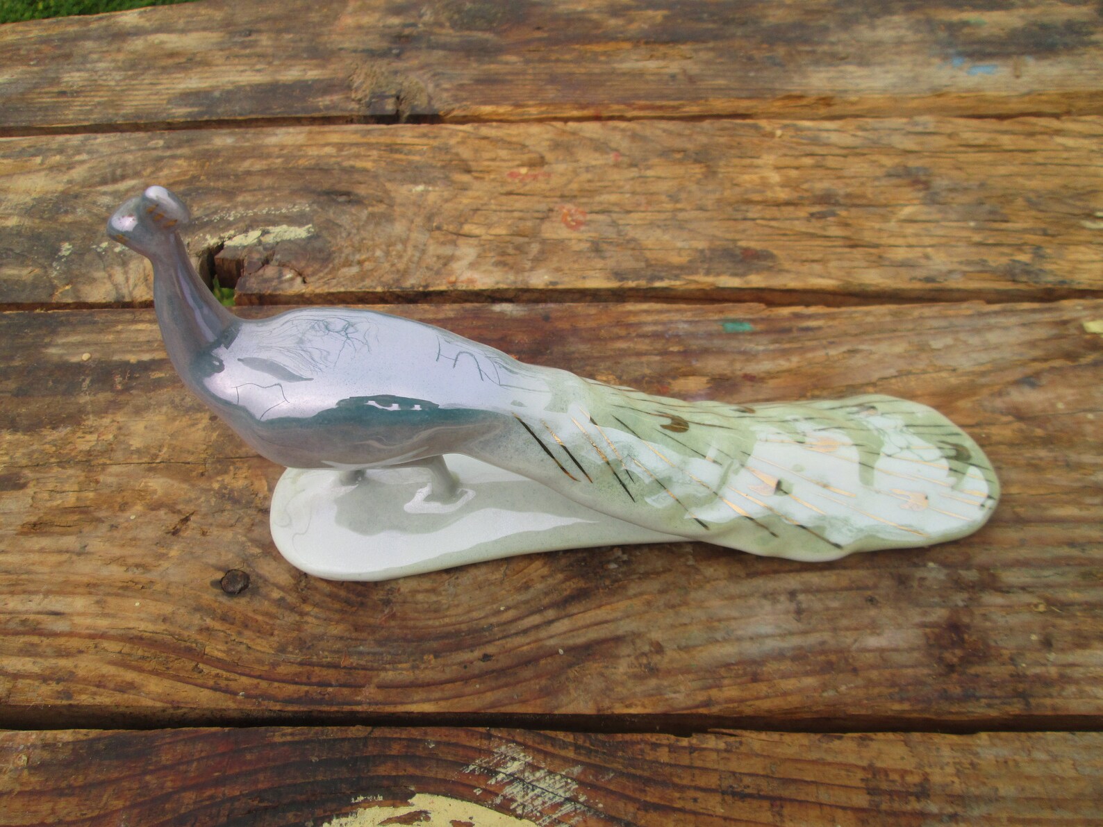 Vintage Porcelain Peacock Ceramic Peacock Figurine Porcelain Etsy