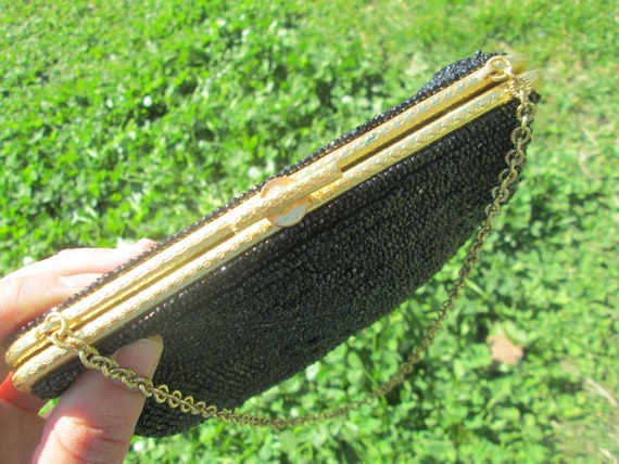 Beaded purse, Black evening purse, Ladies handbag… - image 6