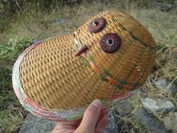 Straw hat, Vintage straw visor, Visor cap, Wicker