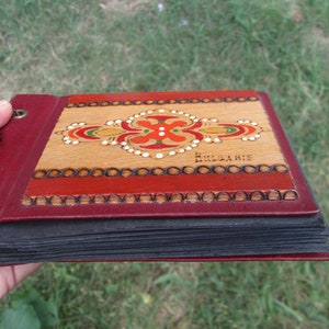 Wooden cover photo album, Photo book, Photo storage, Hand painted wooden cover, Small album, Handmade photo album, Gift idea, Family album